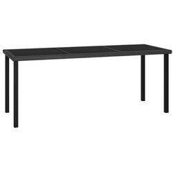 Mesa de jardín VIDAXL Negro Poli Ratán (180x70x73 cm)