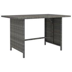 Mesa de comedor de jardín gris 110x70x65 cm en polyrattan