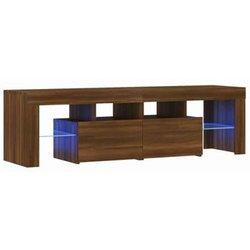 Mueble De Tv Con Luces Led Marrón Roble 140x36,5x40 Cm Vidaxl