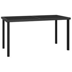 Mesa de jardín VIDAXL Negro Poli Ratán (140x70x73 cm)