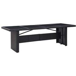 Mesa de jardín VIDAXL Negro Poli Ratán (240x90x74 cm)