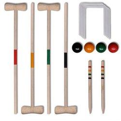 Juego de croquet de madera para 4 jugadores