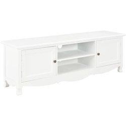 Mueble de TV blanco 120x30x40 cm en madera