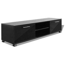 Mueble TV negro brillante 120x40,5x35 cm