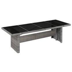 Mesa Jardin VIDAXL Gris Poli Ratán (240x90x74 cm)