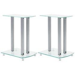 VidaXL Set de 2 Soportes para Altavoz Cristal Transparente/Plata