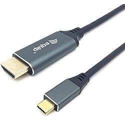 Adaptador de Cable de Video EQUIP 133415 1M USB Type-C HDMI Tipo A Estándar Negro Gris