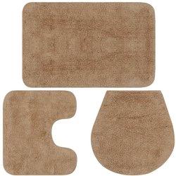 3 unids beige Telas baño Esterillas Sets