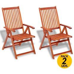 Conjunto 2 Silla Jardin VIDAXL Marrón Madera