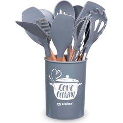 Set De 12 Utensilios De Cocina Alpina Gris