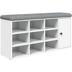 Banco de Zapatos blanco 102x32x50 cm madera multicapa