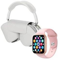 Pack Smartwatch 9 Max + Auriculares Pro Rosa/Blanco