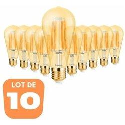 Conjunto de 10 bombillas LED ST64 Filamento 6W E27 2200K Dimmable