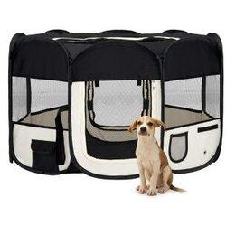 Caja plegable para perros con bolsa negra 125x125x61 cm