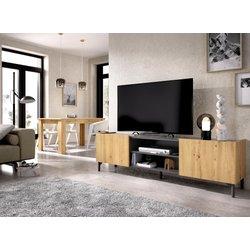 Mueble de tv astral en grafito y nordic 45 x 161 x 35 cm