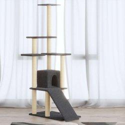 Árbol para Gatos con Rascadores de Sisal Gris Oscuro 155 cm