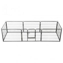 Caja para perros con 8 paneles en acero 60x80 cm negro