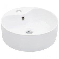 vidaXL Lavabo con rebosadero 36x13 cm cerámica blanco