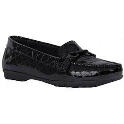 Mocasines de cuero Geox Elidia para mujer/dama 4 UK UK negro