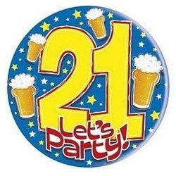 Insignia del 21 cumpleaños de Let's Party One Size