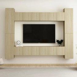 Muebles de puerta de TV Set 10 piezas Sonoma Wood Oak Multilayer