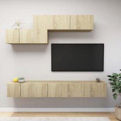 vidaXL Muebles de pared de TV 6 pzas aglomerado color roble Sonoma