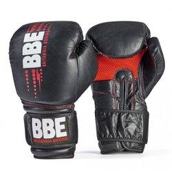 Manoplas de boxeo de cuero unisex para adultos 12oz rojo/negro