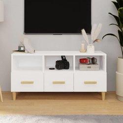 Soporte de TV blanco 102x36x50 cm madera multicapa