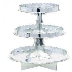 Soporte para cupcakes de 3 niveles One Size plata