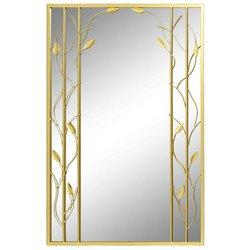 Espejo de pared DKD Home Decor Espejo Dorado Metal Hoja de planta (60 x 2 x 90 cm)