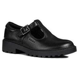 Geox Girls J Casey G. E Leather School Shoe 1 UK negro