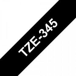 Cinta Laminada Compatible Brother Tze-345 - 18 Mm X 8 Metros Blanco/Negro