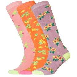 Calcetines Wellington florales para mujer/señora (Paquete de 3) UK 4-7