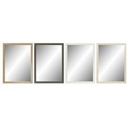 Espejo de pared dkd home decor cristal natural gris marrón blanco ps 4 unidades (56 x 2 x 76 cm)