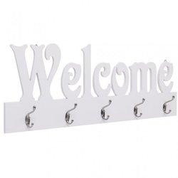 Perchero De Pared Welcome Blanco 29,5X74 Cm