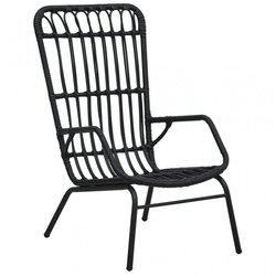 Silla de jardín en Polyrattan Negro