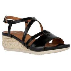 Geox Mujer/Señora D Ischia Corda A Suede Sandalias 4 UK negro