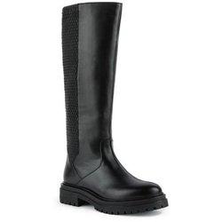 Geox Mujeres/Damas D Iridea J Botas hasta la rodilla de cuero 7 UK negro