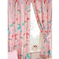 Creo en cortinas forradas de unicornios (Paquete de 2) 54in x color rosa