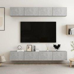 Mueble TV 4 piezas gris hormigón 100x30x30 cm madera multicapa