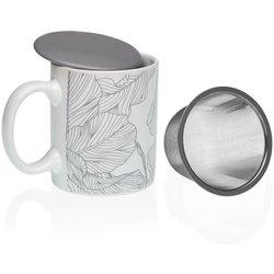 Taza con filtro para infusiones versa gris gres