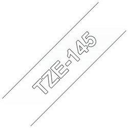 Cinta laminada Compatible Brother Tze145 Texto Blanco / Fondo Transparente 18Mm X 8M