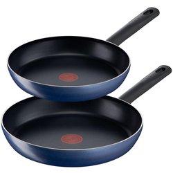 Tefal Moment Titanium Sartén Antiadherente 2p (20+26cm) Apto para lavavajillas y horno Sin PFOA Azul