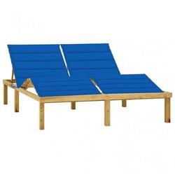 Tumbona VIDAXL Azul Madera (200x138x77 cm)