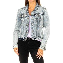 Chaqueta tejana efecto gastado con cierre de botones G50654CR mujer XXS azul