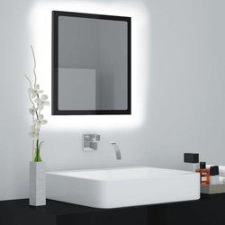 Espejo de baño LED negro pulido 40x8,5x37 cm Acrílico