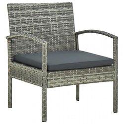 Silla de jardín con almohada en Polyrattan Gray