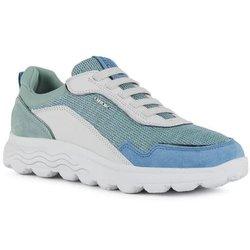 Geox Mujer/Señora Spherica Nappa Cuero Entrenadores 3 UK blanco/verde