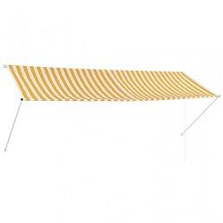 vidaXL Toldo retráctil 350x150 cm amarillo y blanco