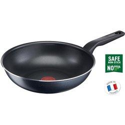 Sartén Wok Antiadherente Titanio XL Force Tefal (24cm, 28cm) Apto para lavavajillas y horno Sin PFOA Gris